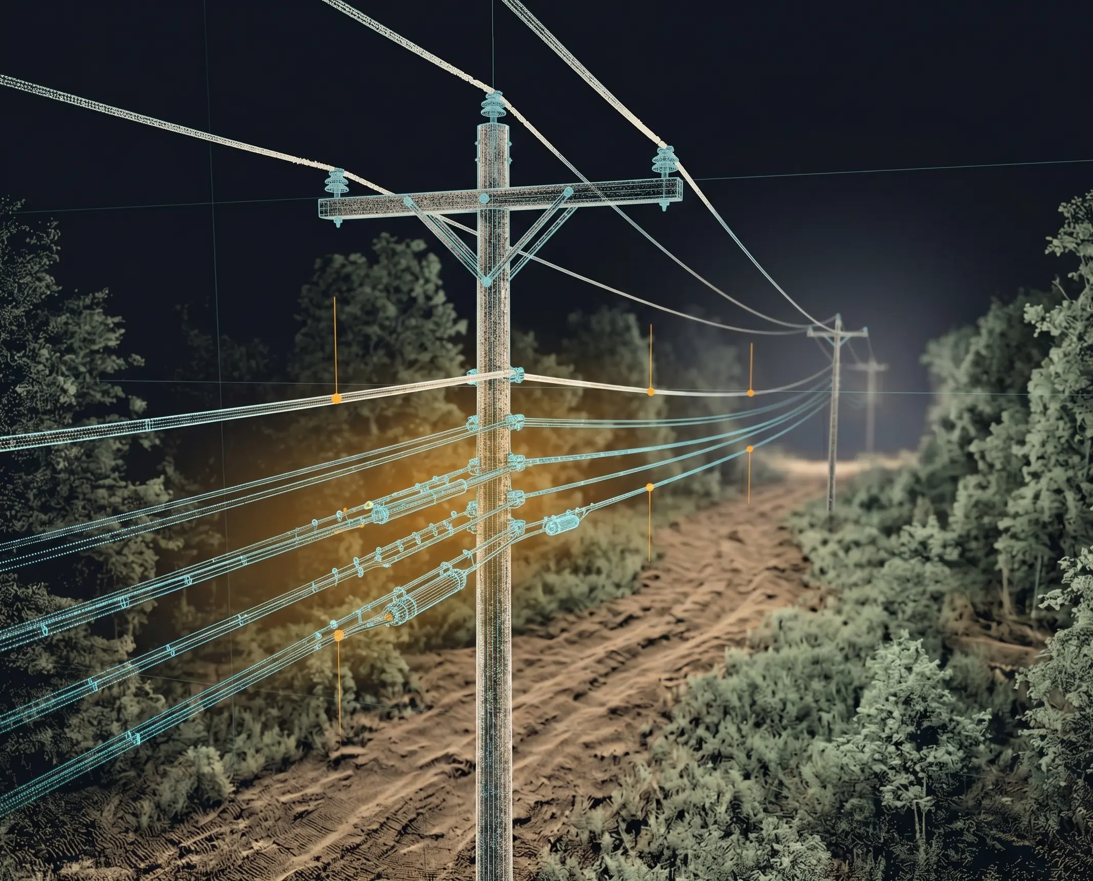 Joint-use attachment review on a utility pole model